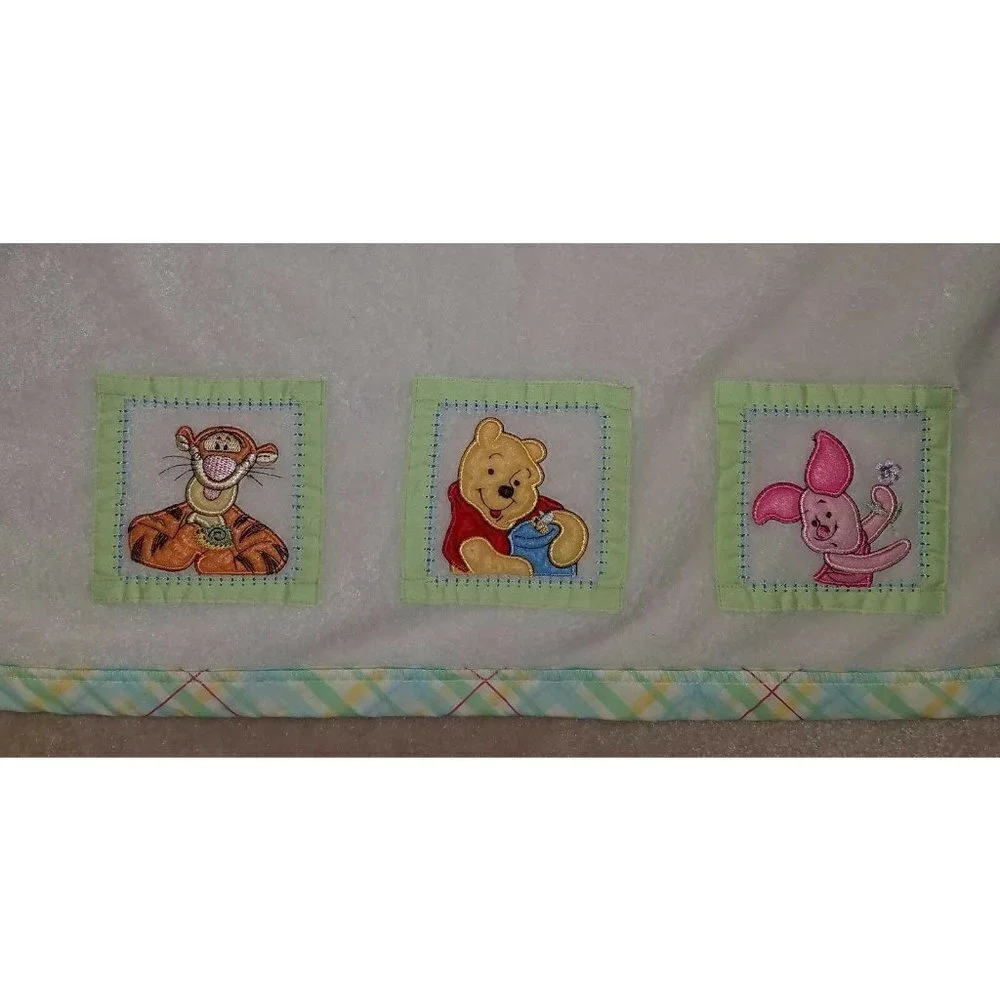 Disney Winnie Pooh Baby Blanket Lovey Tigger Piglet Plaid Trim